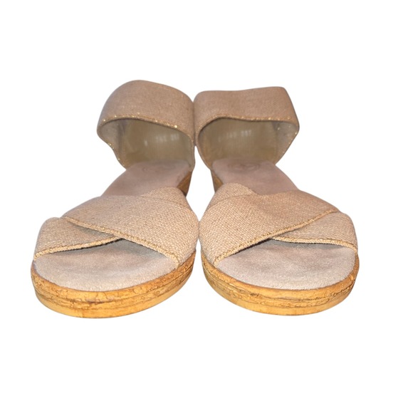 Charleston Shoe Co. 762287 Peachtree Core Linen Upper Wedge Heel Sandals Size 8 - Picture 3 of 12